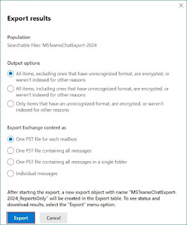 A screenshot of a export results

Description automatically generated