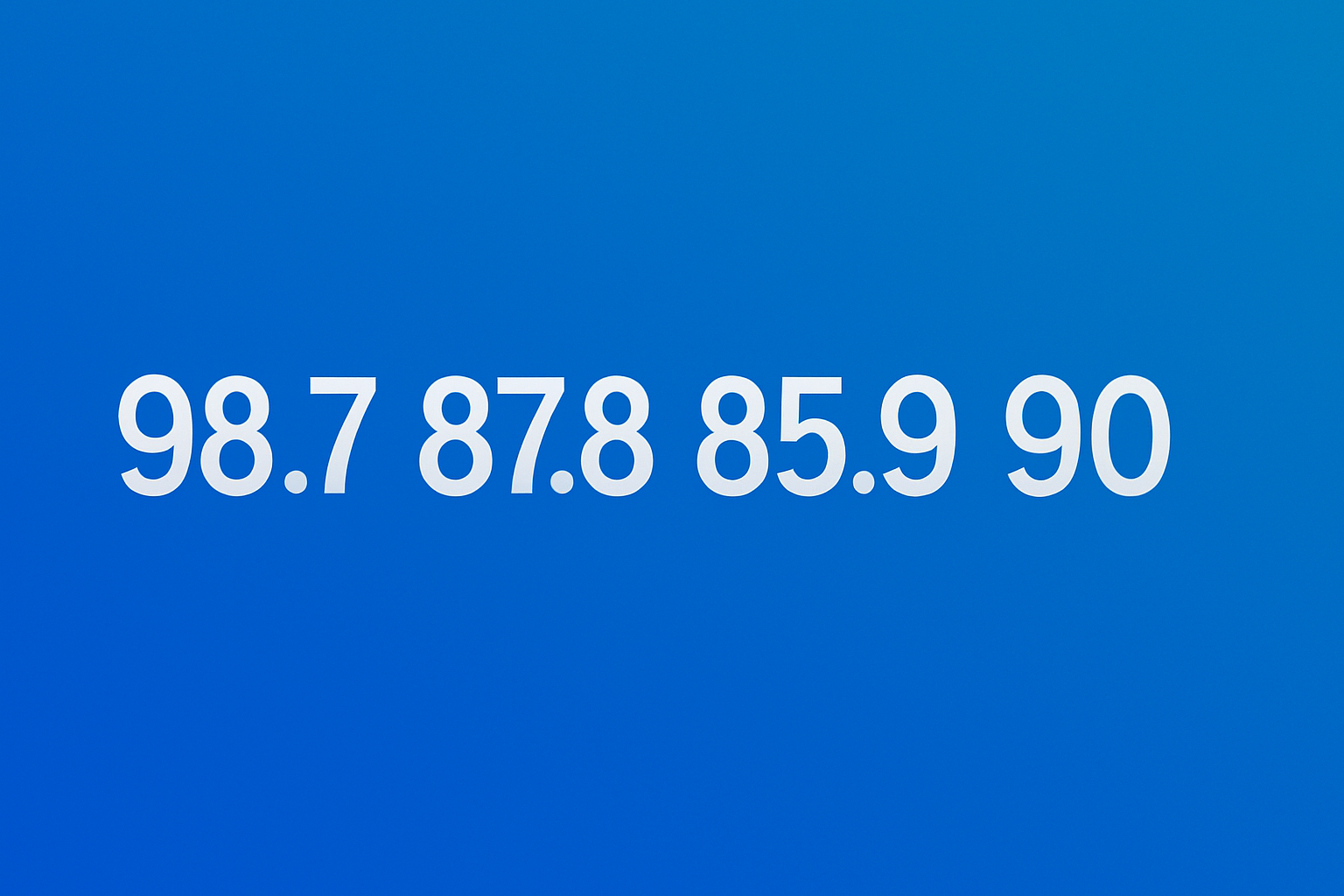 98.7 87.8 85.9 90 97.6